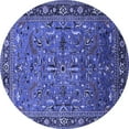 thumbnail image 1 of Ahgly Company Indoor Round Oriental Blue Traditional Area Rugs, 5' Round, 1 of 4