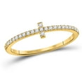 thumbnail image 1 of 10kt Yellow Gold Womens Round Diamond Stackable Band Ring 1/6 Cttw, 1 of 1