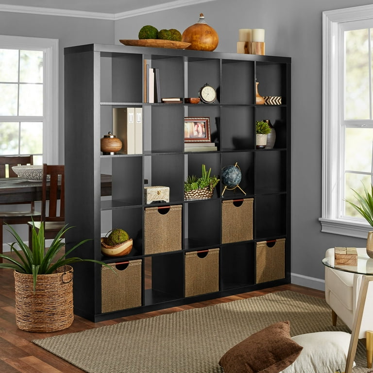Better Homes and Gardens 25 Cube Organizer Room Divider, Solid Black