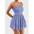 thumbnail image 3 of Vestido PRETTYGARDEN para mujer, verano 2025, sin tirantes, azul claro, 3 of 7