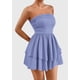thumbnail image 3 of Vestido PRETTYGARDEN para mujer, verano 2025, sin tirantes, azul claro, 3 of 7