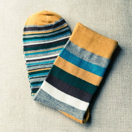 

LASHALL SOCK Men s colorful Autumn Fashion color striped so socks in tube casual cotton socks(Buy 2 Receive 3)