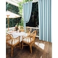 thumbnail image 5 of Outdoor Curtains for Patio Cyan and White Striped Geometric Waterproof Privacy Outside Curtains with Tiebacks Grommet Top Pergola Curtains for Porch Cabana Gazebo 2 Panels, 54x84 inch, 5 of 7
