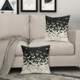 thumbnail image 3 of Halloween Bat Pillow Covers 18x18 Set of 2 Black Scary Pattern Print Decorative Throw Pillows Outdoor Halloween Decorations Pillowcase Holiday Farmhouse Linen Cushion Cover Decor for Sofa Couch Bed, 3 of 6