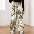 thumbnail image 2 of zaveiop Camo Pants Women Baggy Fleece Y2K Camouflage Cargo Pants High Waisted Wide Leg Drawstring Jogger Sweatpants (Beige, XXL), 2 of 9