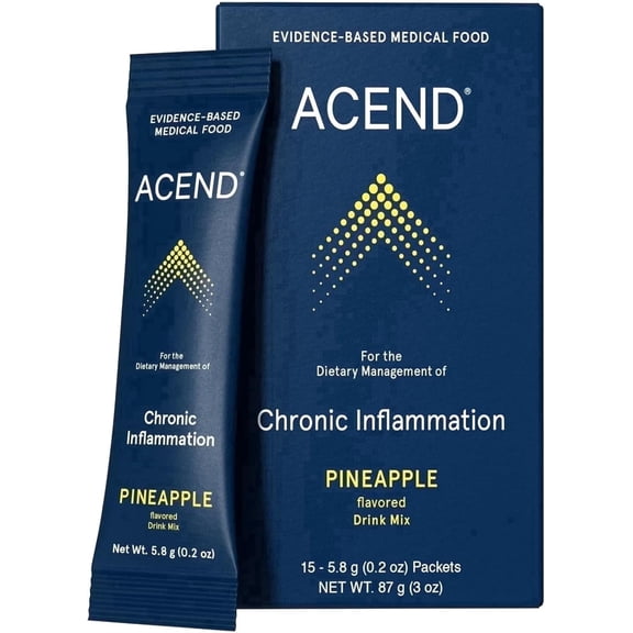 ACEND Advanced Inflammatory Support Powdered Drink Mix Evidence Based Polyphenols Prebiotic Fiber Probiotics D3 K2 Minerals and Electrolytes Non GMO