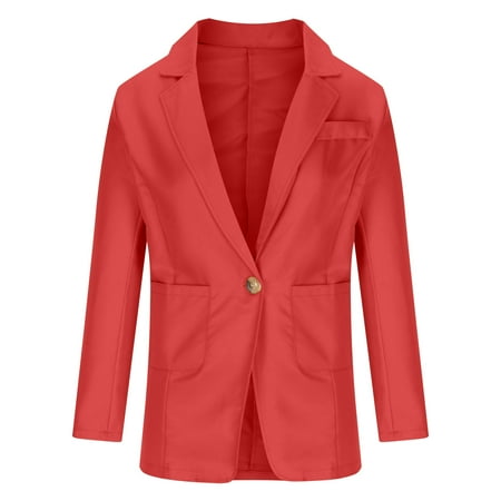 

Women s Casual Blazer Jacket Plus Size Solid Color Cardigan Classic Notch Lapel Long Sleeve Outerwear with Pockets