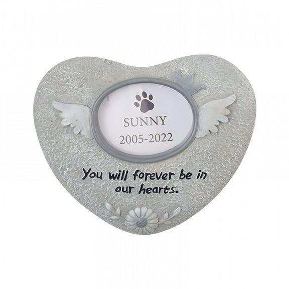 SELIVO Pet Tombstones Dog or Cat Memorial Stone Personalized With Waterproof Photo Dog or Cat Grave Markers in Lawns and Garden
