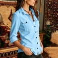 thumbnail image 5 of Jovrlynd Button Down Shirts for Women Long Sleeve Collared Corduroy Dress Shirts with Pockets Soft Stretch Casual Business Office Tops, 5 of 8