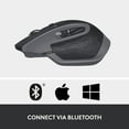 thumbnail image 3 of Logitech MX Master 2S Bluetooth Edition Wireless Mouse – Use on Any Surface, Hyper-Fast Scrolling, Ergonomic, Rechargeable, Control Up to 3 Apple Mac and Windows Computers - Graphite, 3 of 5