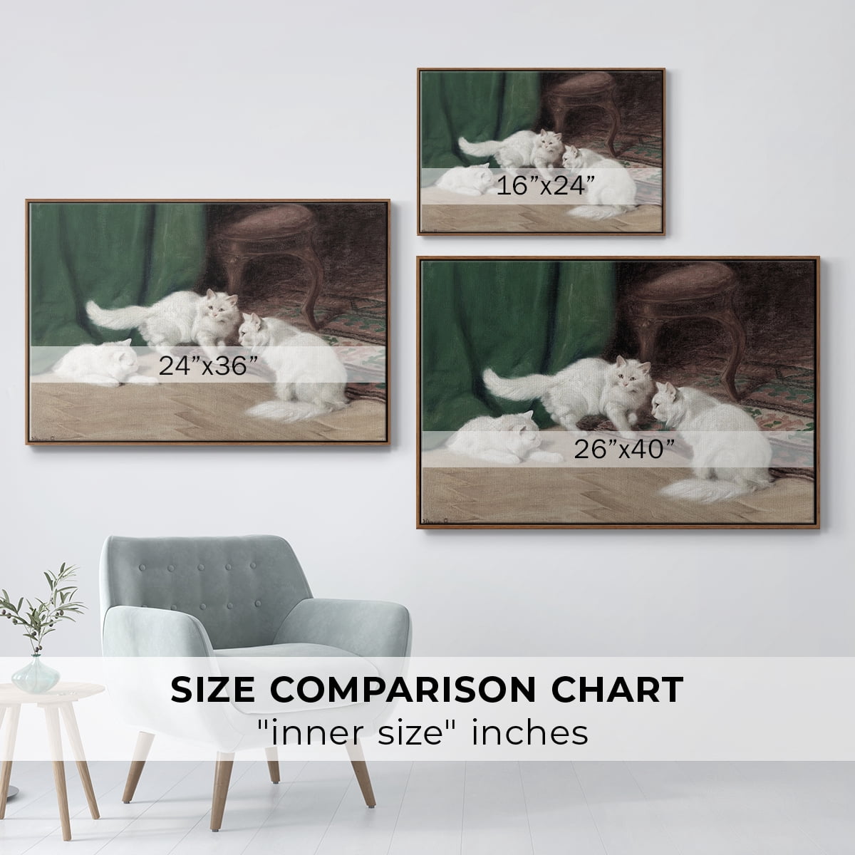 Vintage Animal Print-VI By Wexford Home Framed in Walnut Wood Gallery Wrapped Canvas 27 in. x 41 in.