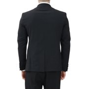 I M Brian Black Polyester Wool Elastane Sequins Jacket (Men's)