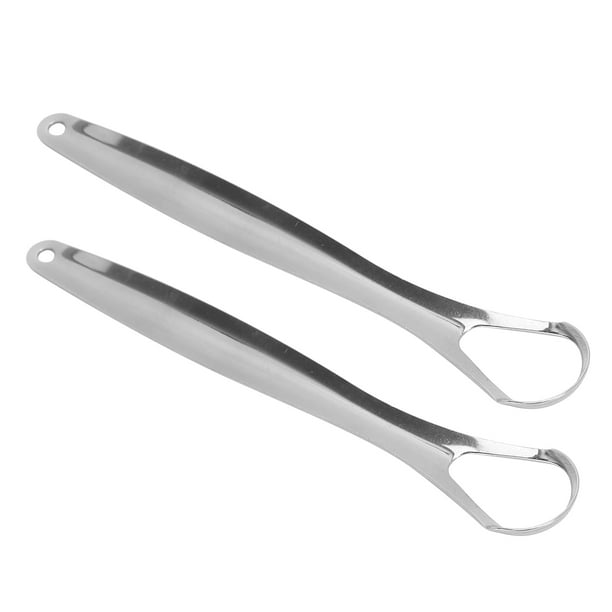 Rascador de lengua de acero inoxidable, raspador de lengua para adultos de 2 piezas, raspador de lengua para refrescar el aliento, limpiador de lengua impulsado por el rendimiento
