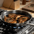 thumbnail image 3 of T-fal E525S5DI HybridMesh Tri-Ply Stainless Steel Fry Pan Set, 5 Piece, 3 of 5