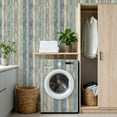 thumbnail image 4 of Peel and Stick Wallpaper 17.7in x 9.8ft Vintage Blue Neutral Wooden Plank Wall Design Contact Paper Vinyl Waterproof Self Adhesive Wall Paper for Shelf Cabinet Hunting Cabin, 4 of 8