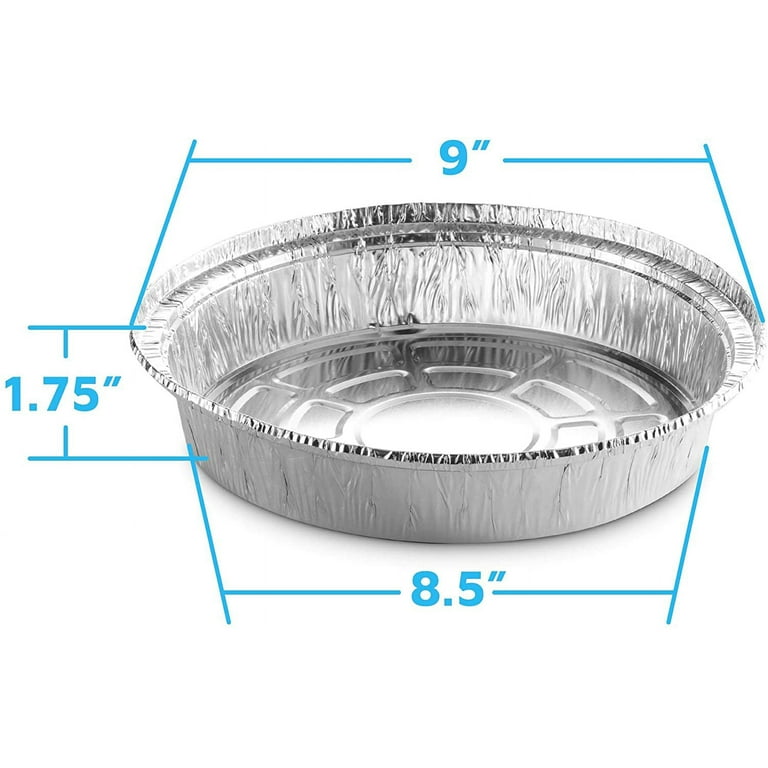 9 inch round tin foil pans disposable aluminum - freezer & oven safe - for  baking, cooking, storage & reheating, by montopack (50) 
