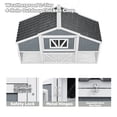 thumbnail image 6 of Backyard 2-Tier Wooden Chicken Coop with 4 Nesting Boxes for 6 Hens, Gray and White, 6 of 8