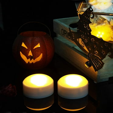 Halloween LED Pumpkin Lights Battery Operated - White Pumpkin Lights with Timer and Remote Halloween Decor - Halloween Jack-O-Lantern Decoration Outdoor - Flameless Pumpkin Candles 2-pack