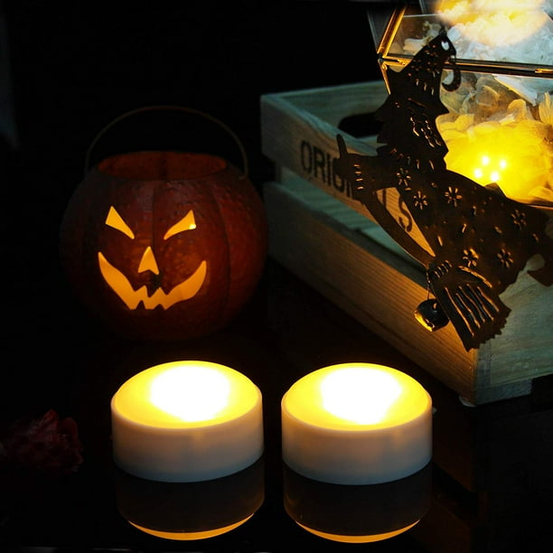 Halloween LED Pumpkin Lights Battery Operated White Pumpkin Lights with Timer and Remote