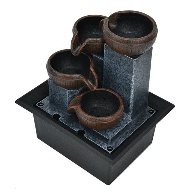 Desktop Water Fountain, 18.5cm Plastic Flowing Tabletop Fountain Lightweight Safe For Living Room Study Office For Meditation Room