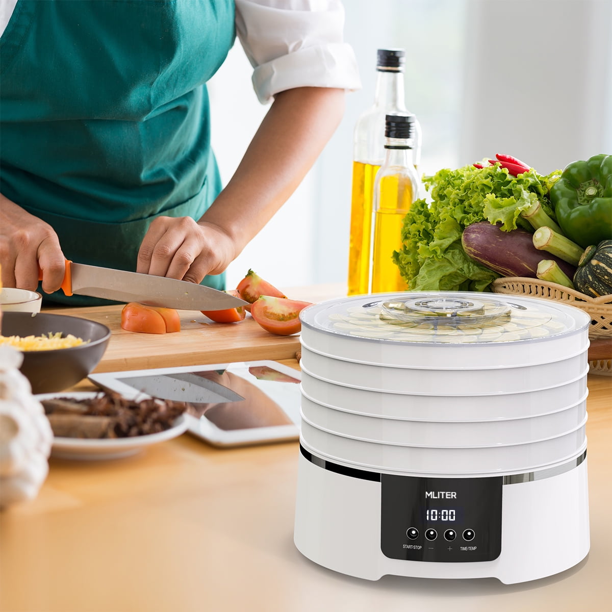 Mliter Digital Food Dehydrator Jerky Maker,5 Trays,450W,White - Walmart ...