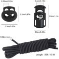 thumbnail image 6 of DaKuan 20 PCS Plastic Cord Locks & Elastic Bungee Nylon Shock Cord 5/32" 50 ft Lengths, 10 PCS Sing-Hole, 10 PCS Double-Hole (Black) End Spring Toggle Stopper Slider with Crafting Stretch String, 6 of 9