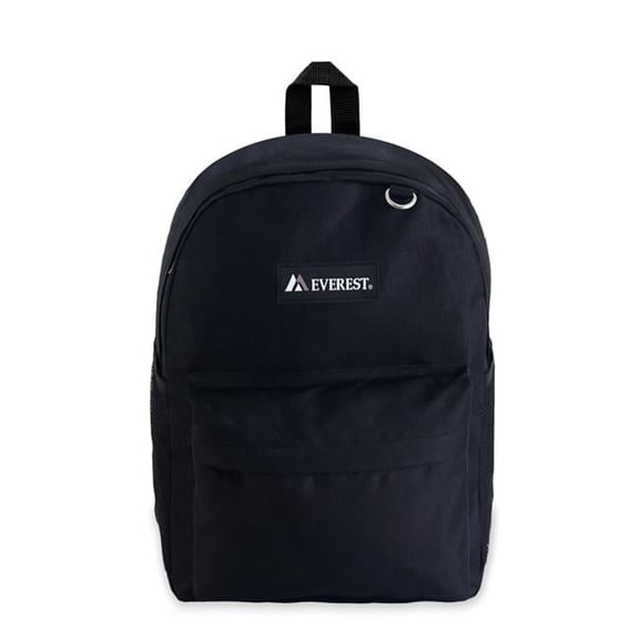 Everest 2045MSH-BK 16.5 x 13 x 6.5 in. Classic Laptop Backpack with Side Pocket, Black