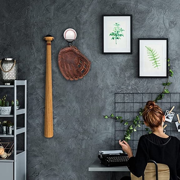 Baseball Bat Rack Storage Shelf Display Holder Multi-Use Wall Mounted Iron Art Space Saving Living Room Bedroom