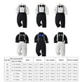 thumbnail image 4 of IDOPIP Toddler Kids Baby Boys Gentleman Outfit Striped Shirt with Bowtie + Long Suspender Pants Overalls Clothes Wedding Baptism Formal Suit, 4 of 11