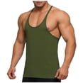 thumbnail image 3 of BiZtdJrK Men's Cotton Workout Tank Tops Y-Back Bodybuilding Muscle Sleeveless T-Shirt Summer Gym Fitness Tank Shirts Army Green XL, 3 of 10