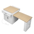 thumbnail image 3 of White Kitchen Island with Extendable Dining Table for 4-6 | MDF Storage Cart with Power Outlet & Shelves - 82.7” Length, Ideal for Kitchens & Dining Areas, 3 of 35