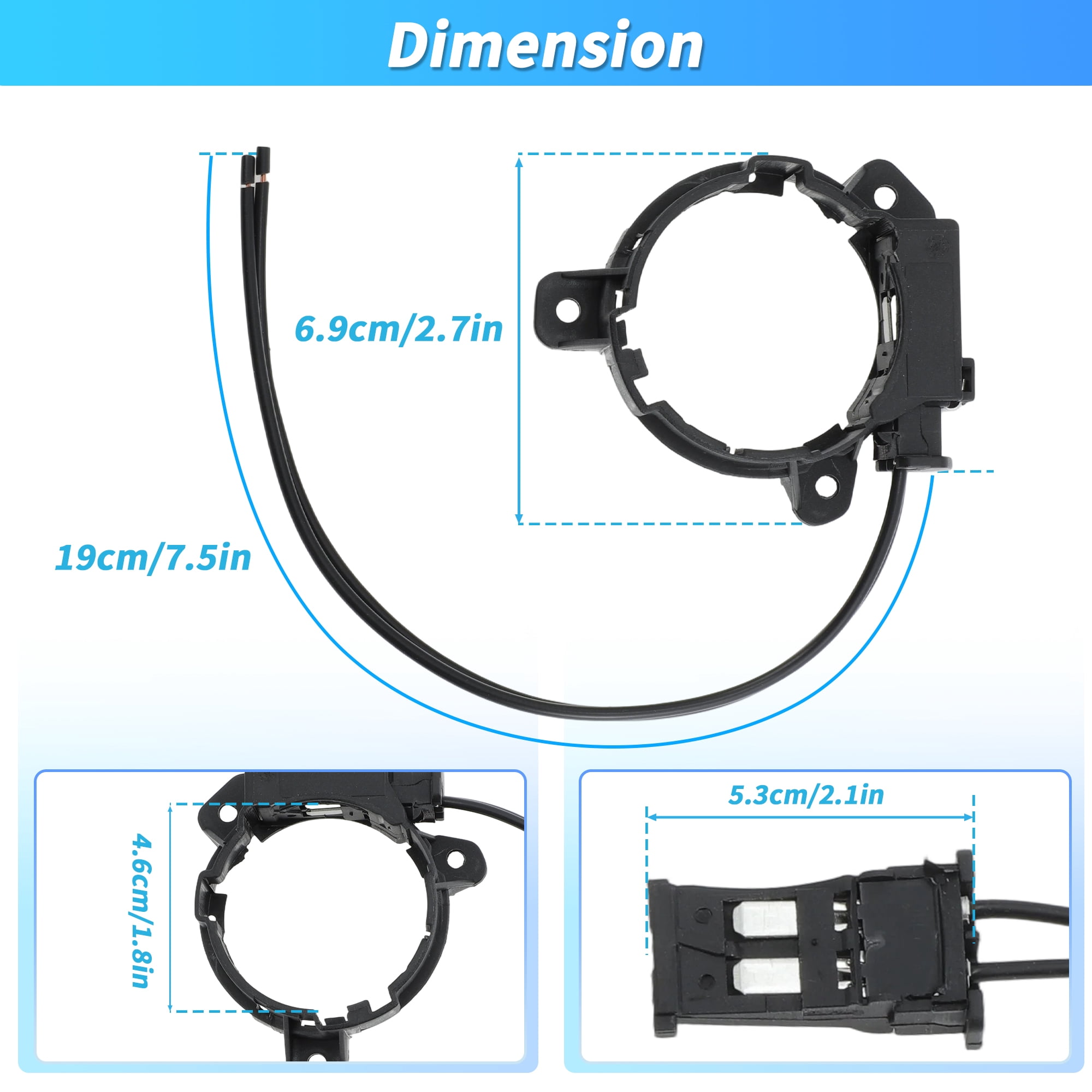 Unique Bargains H7 Headlight Bulb Socket Adapter Wiring Kit for Volkswagen Golf GTI
