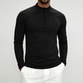 thumbnail image 2 of COMVALUE Men's Long Sleeve Athletic Shirts 1/4 Pullover Zip Sun Protection Rash Guard UPF 50+ Outdoor Running T-Shirts (Black, 3XL), 2 of 7