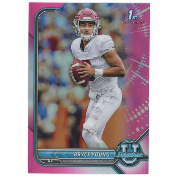 NFL 2022 Bowman University Chrome Pink Refractor Bryce Young #4 (Rookie 1st Bowman)
