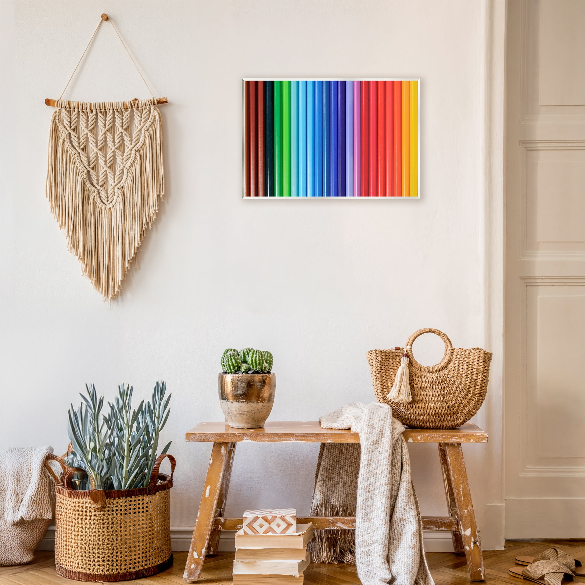 Stupell Industries Colored Pencil Lineup Wall Plaque Art, design by Tom Quartermaine