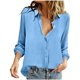 thumbnail image 4 of Neewe Collar Button Down Shirts for Women 3/4 Sleeve Tops V Neck Collared Blouses Business Casual Outfits, 4 of 8