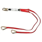 MSA 10107208 6' FP5K Nylon Web Twin Leg Tie-Back Energy-Absorbing Lanyard With 36C Snap Hook In Center, FP5K Connectors On Each Leg, Adjustable Webbing And Sure-Stop Shock Absorber (1/EA)