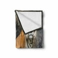 thumbnail image 2 of Zoo Soft Flannel Fleece Throw Blanket, Bengal Tiger Feline Predator Aggressive Hunter Carnivore Africa Safari, Cozy Plush for Indoor and Outdoor Use, 60" x 80", Pale Brown Black White, by Ambesonne, 2 of 6
