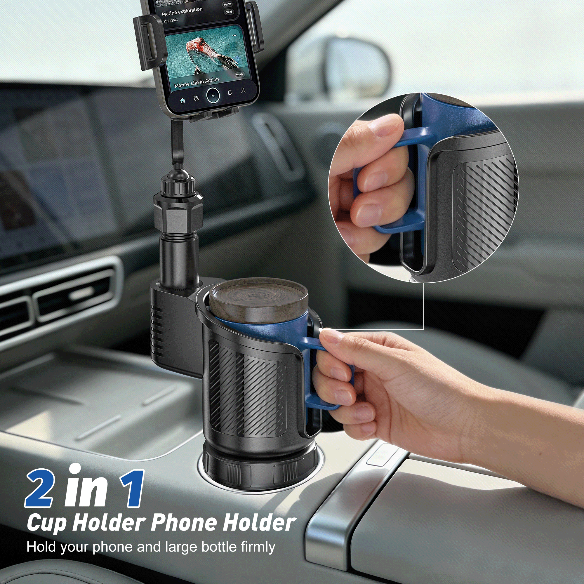 OWNTECH 2-in-1 Cup Holder Phone Mount with 360° Rotation photo 5