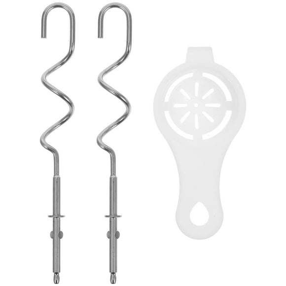1 Set Hand Mixer Dough Hooks Mixer Replacement Parts Kitchen Mixer Parts and Accessories Stainless Steel Dough Hook with Egg Separator