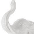 thumbnail image 3 of Benjara BM263576 Ceramic Elephant Design Accent Decor with Raised Trunk, White, 3 of 5