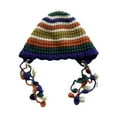 thumbnail image 1 of Winter Hat for Women with Colorful Rainbow Stripe, 1 of 8