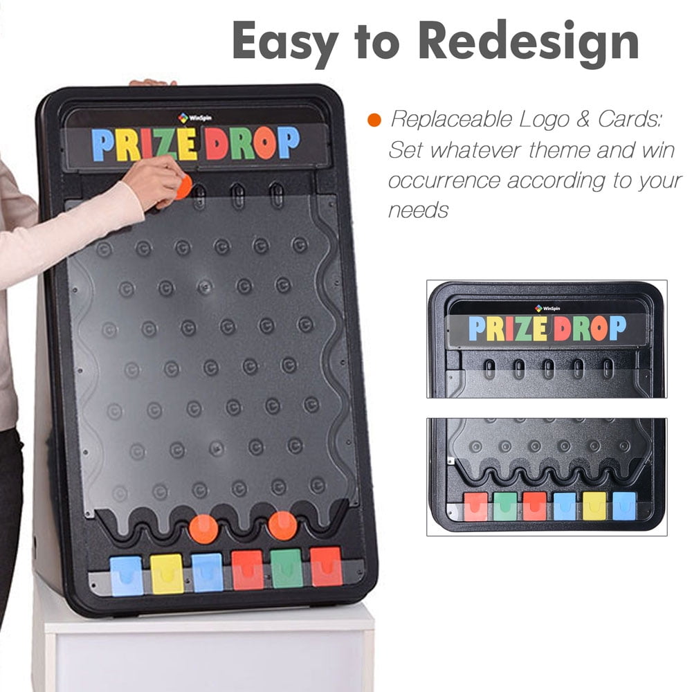 WinSpin 30x19" Medium Prize Drop Board Game Customizable Logo Area Slots 10 Pucks Carnival Tradeshow Party