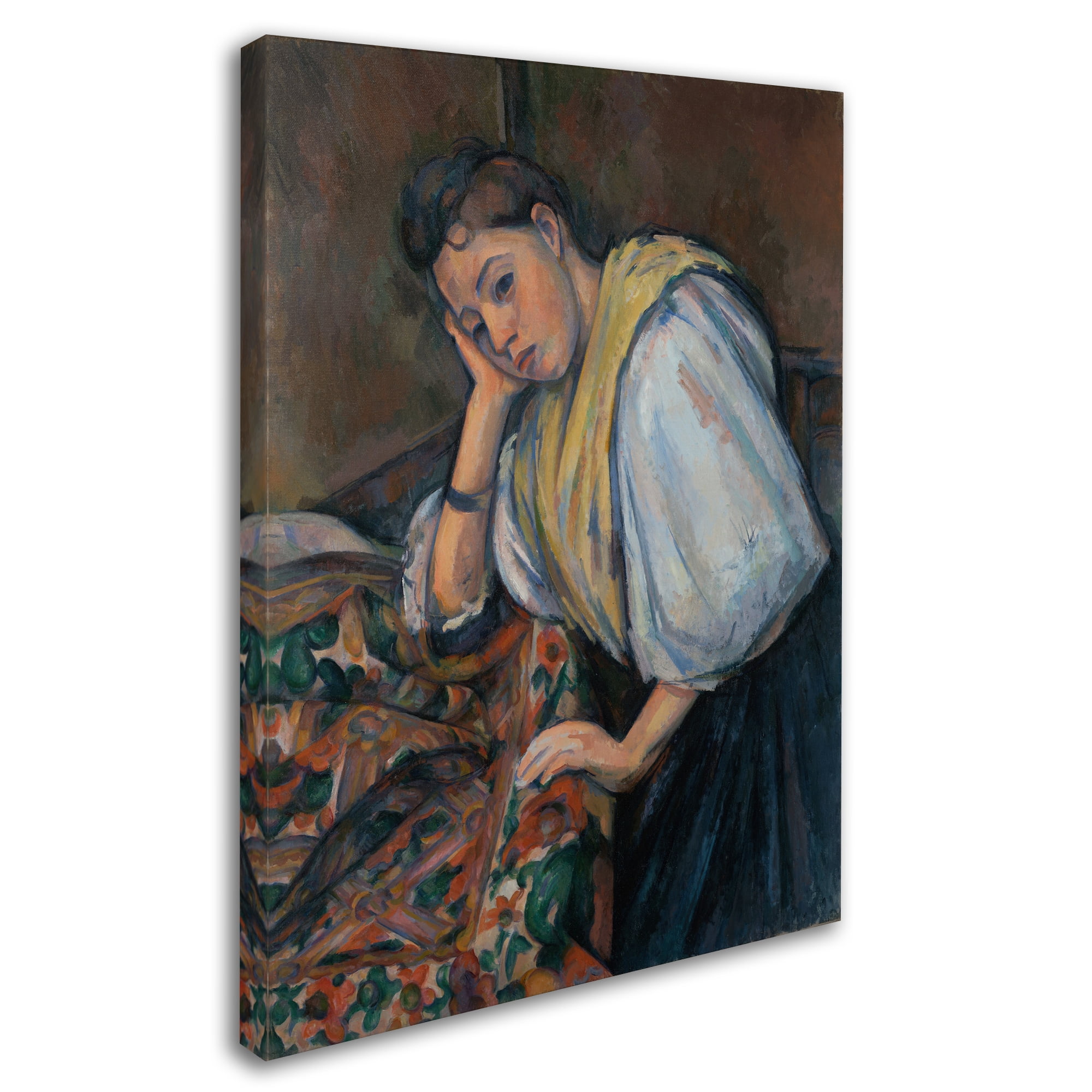 Cezanne 'Young Italian Woman At A Table' Canvas Art