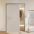 thumbnail image 1 of Cortinas plisadas plegables para puerta – Cortinas de lavandería para puerta, estilo acordeón magnético para armarios sin puerta, cortinas divisoras de habitación con ganchos, color beige, 1 of 4