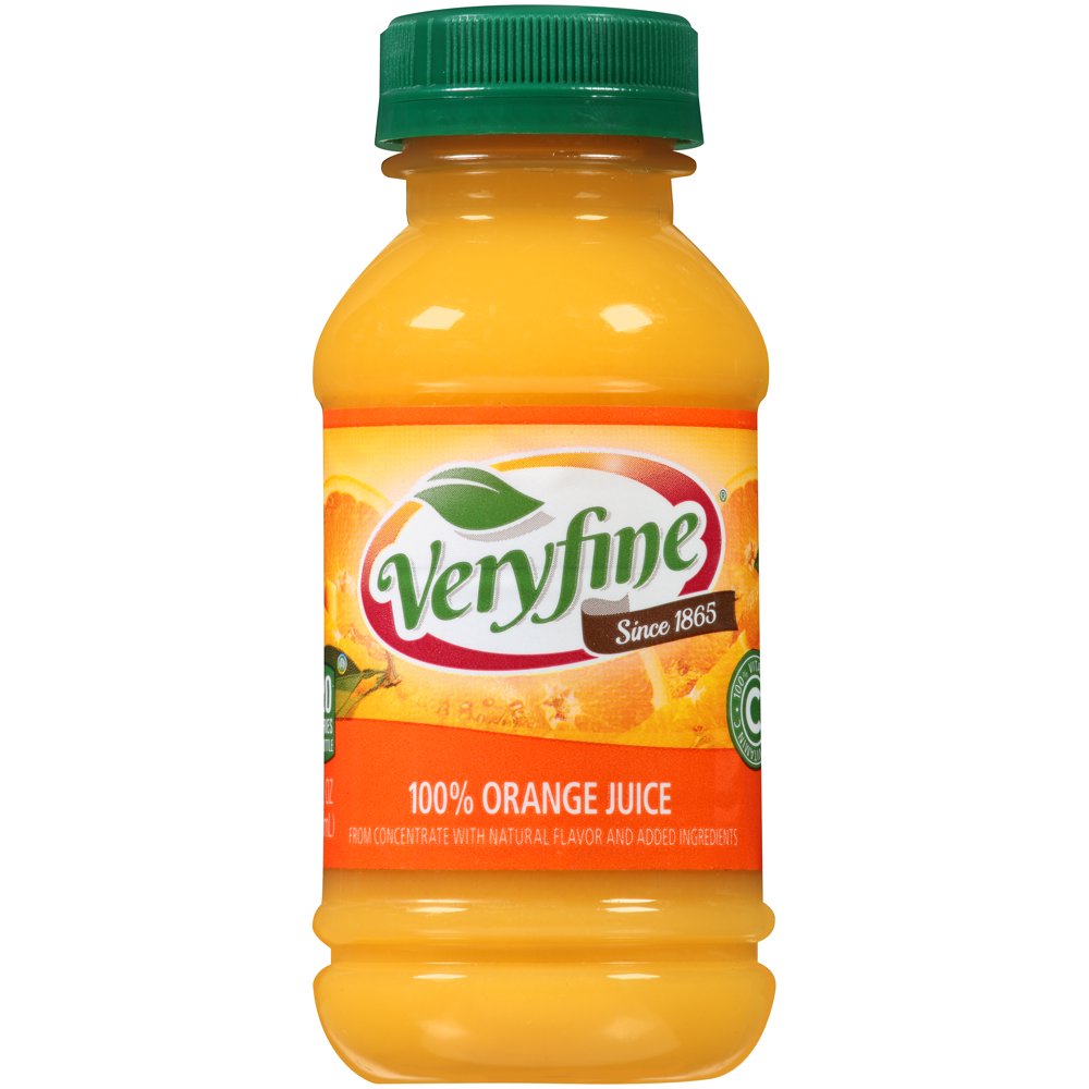 Veryfine Beverages 100 Orange Juice, 8 Oz