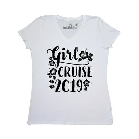Girl Cruise 2019 with flowers Women's V-Neck (Best Alaskan Cruises 2019)