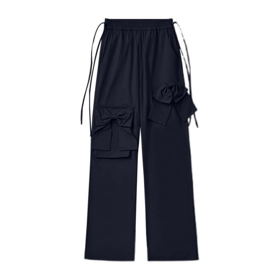 oqasdz Girls Pants Comfortable Stretchy Elastic Waist Casual Outdoor Durable Pocket Jogger Kids Cargo Pants Size 6 Y-7 Y