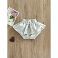 Bangyeer Toddler Baby Girl Pu Leather Skirt Skort High Waist Ruffle