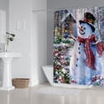 thumbnail image 2 of Cortina de Ducha navideña 165 * 180 cm, Bufanda Roja Cortina de Ducha de muñeco de Nieve Cortina de Ducha de poliéster Impermeable con 12 Ganchos para decoración navideña BRI  Rojo Verde, 2 of 4